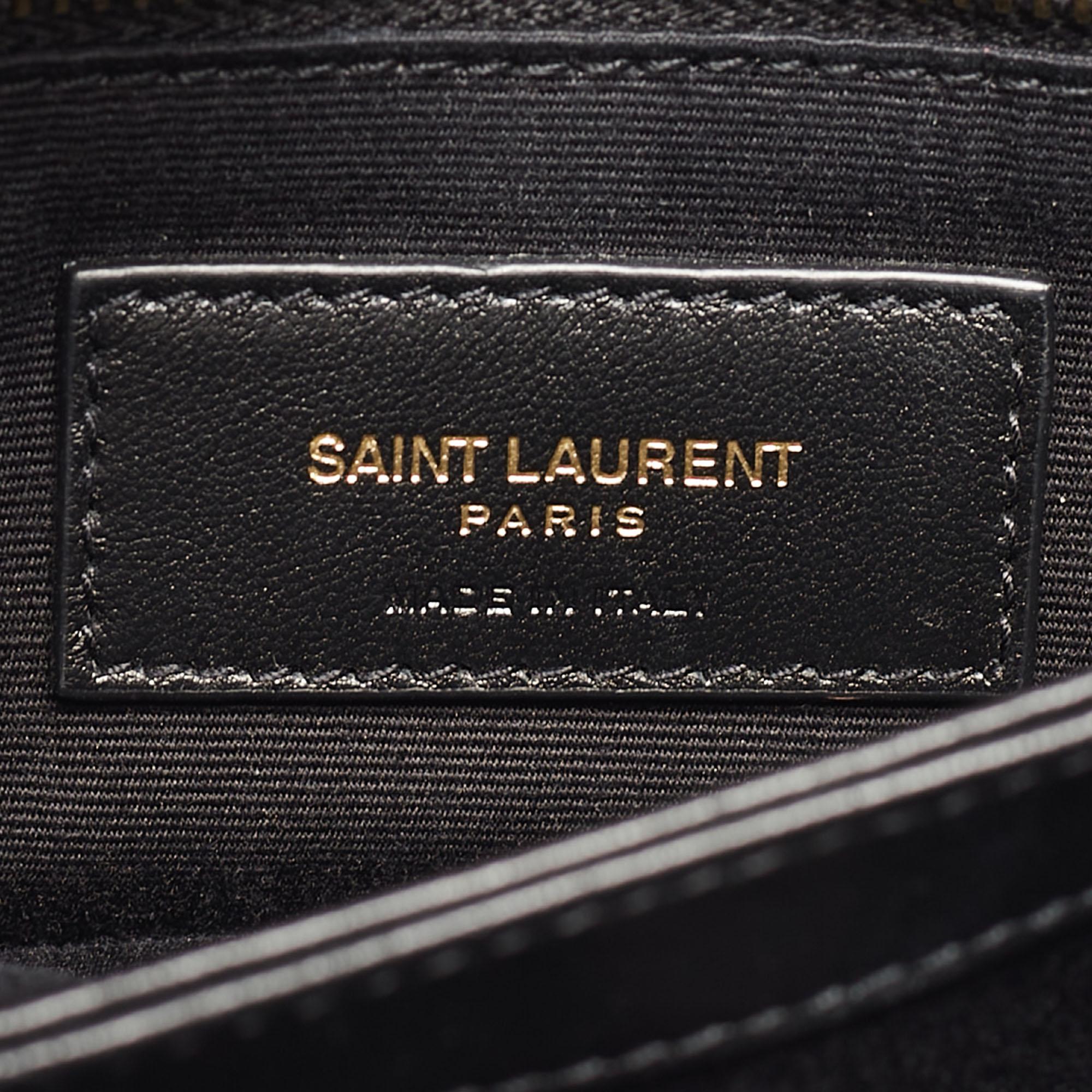 Saint Laurent Gun Metal Matelassé Leather Toy Loulou Crossbody Bag 1