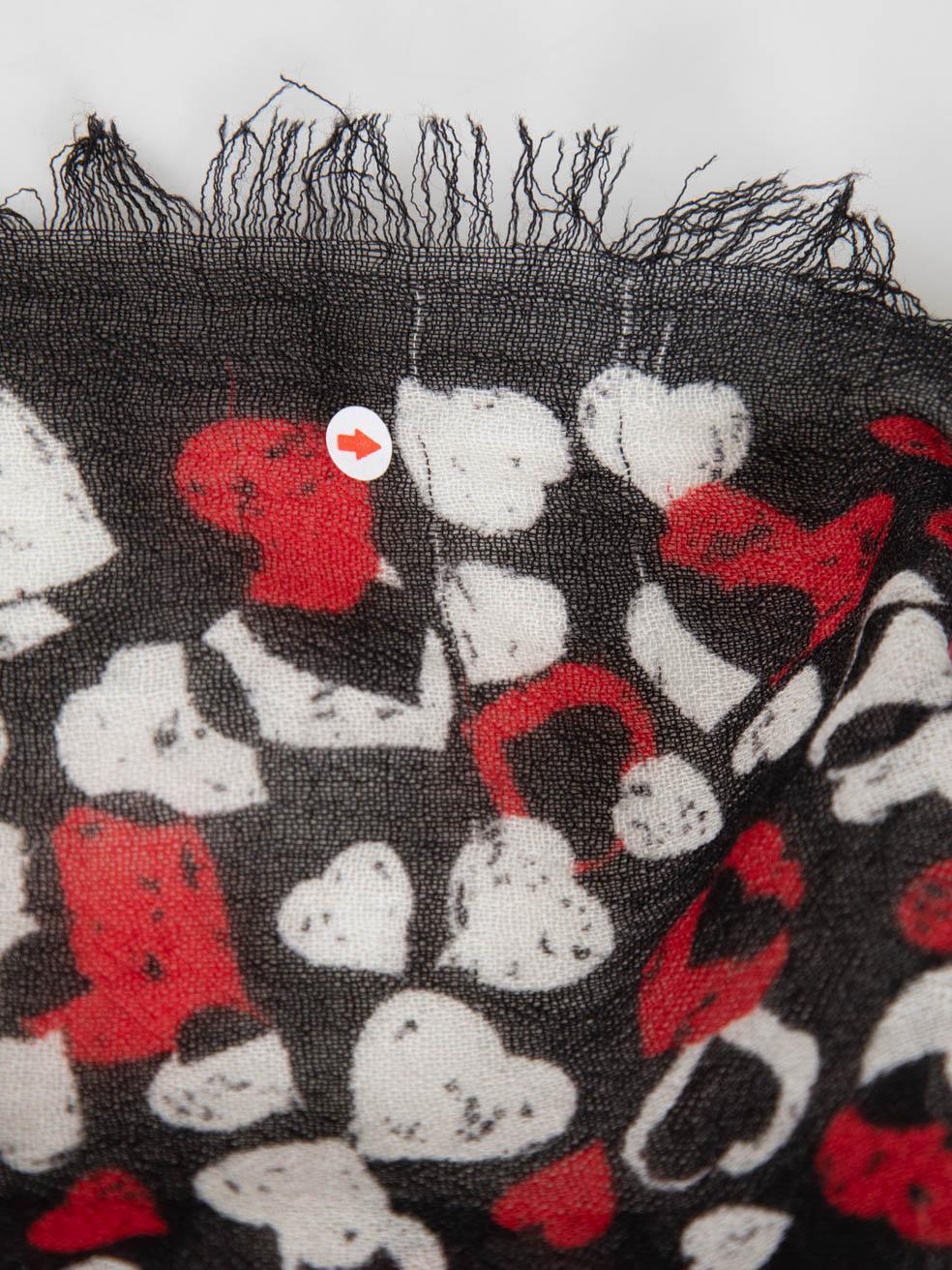 Sciarpa in lana con stampa a cuore di Saint Laurent in vendita 1