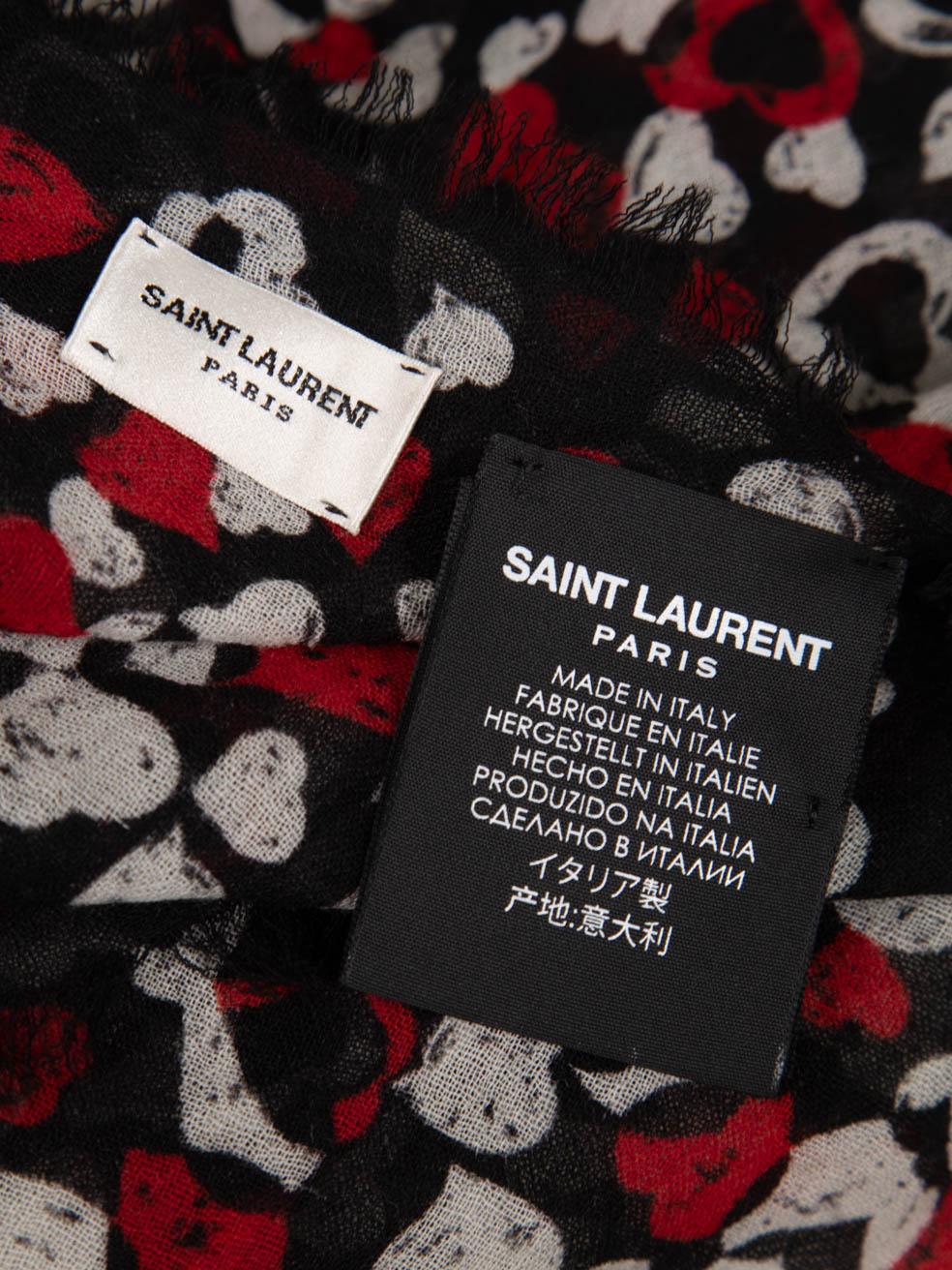 Sciarpa in lana con stampa a cuore di Saint Laurent in vendita 2