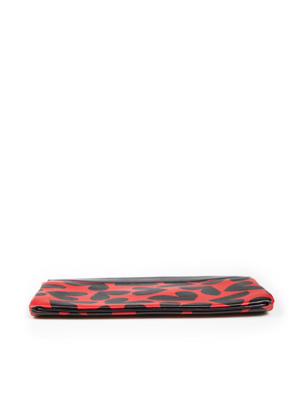 Women's Saint Laurent Heart Printed Leather Clutch For Sale