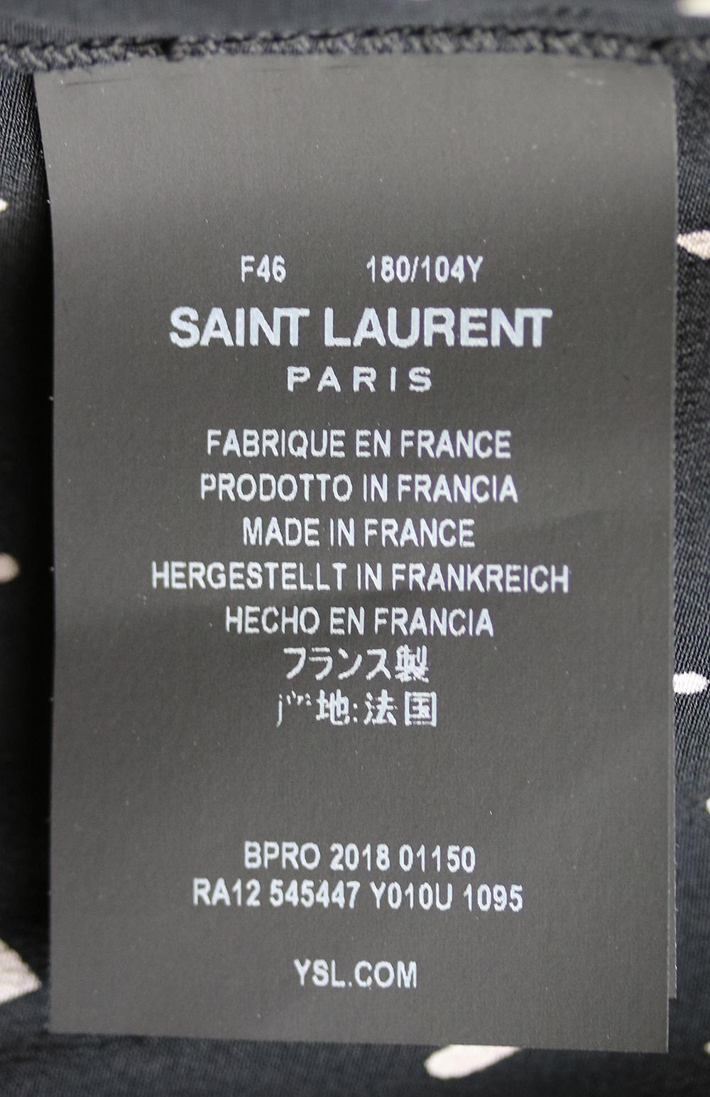 Black Saint Laurent Heart-Printed Silk Mini Dress