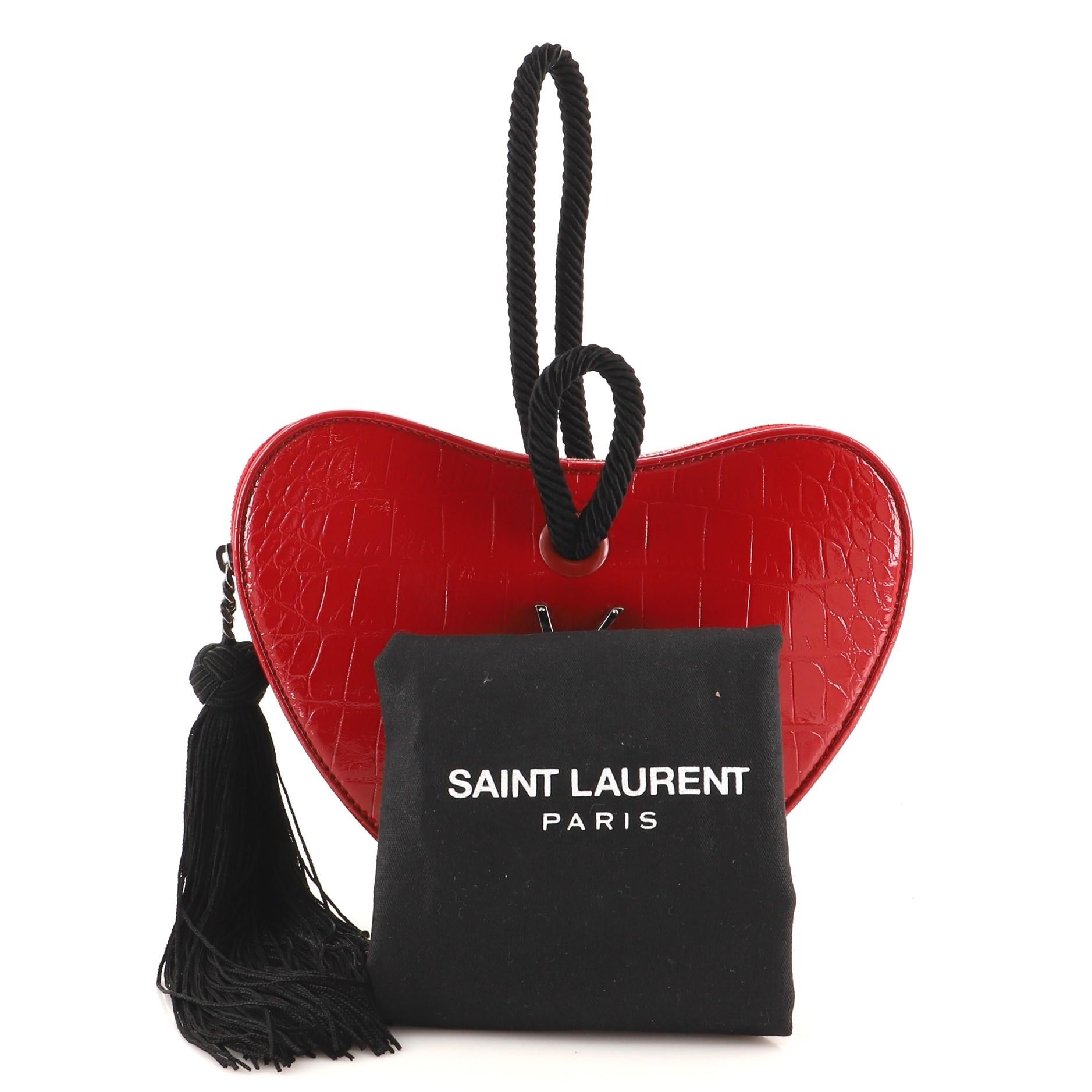 Ysl heart clutch sale
