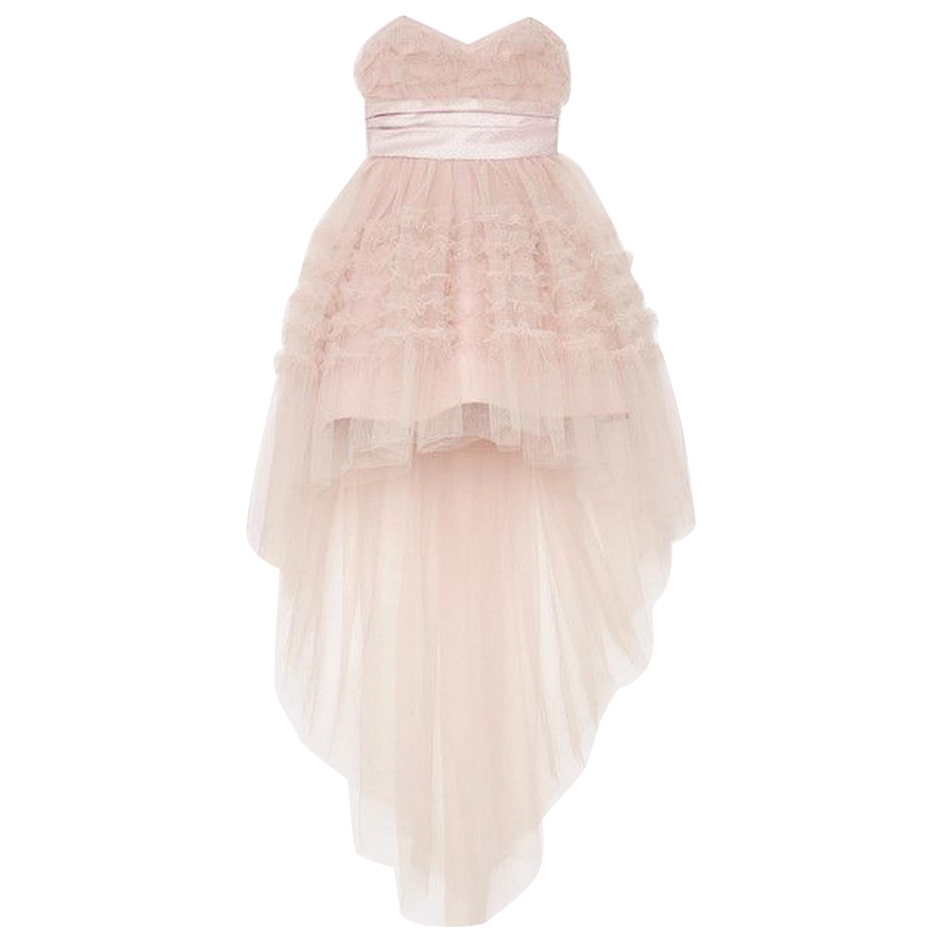 SAINT LAURENT  Pink Blush "Lulu" Tulle Dress 38  Seen on Miranda Kerr NEW $8, 000