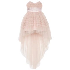 SAINT LAURENT  Pink Blush "Lulu" Tulle Dress 38  Seen on Miranda Kerr NEW $8, 000