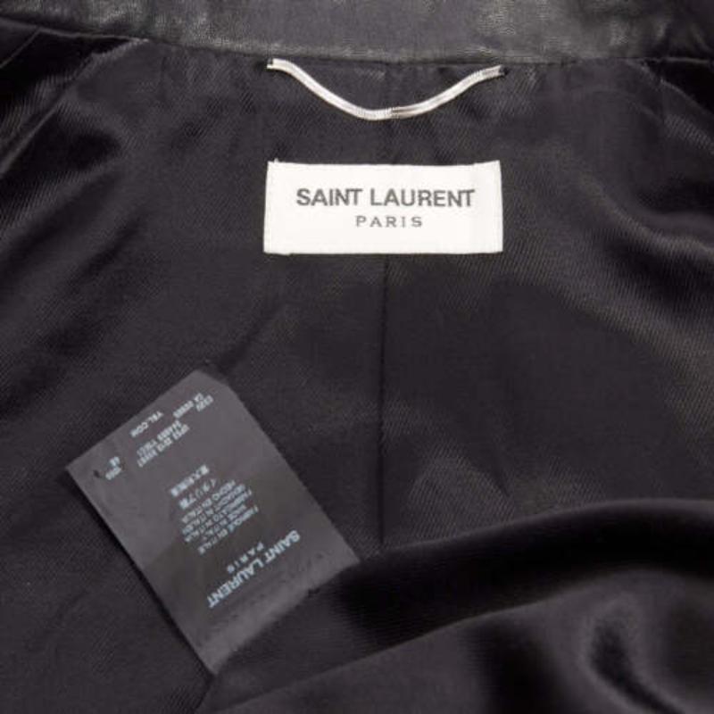 SAINT LAURENT Hedi Slimane 2013 black lambskin leather studded biker FR48 M 5