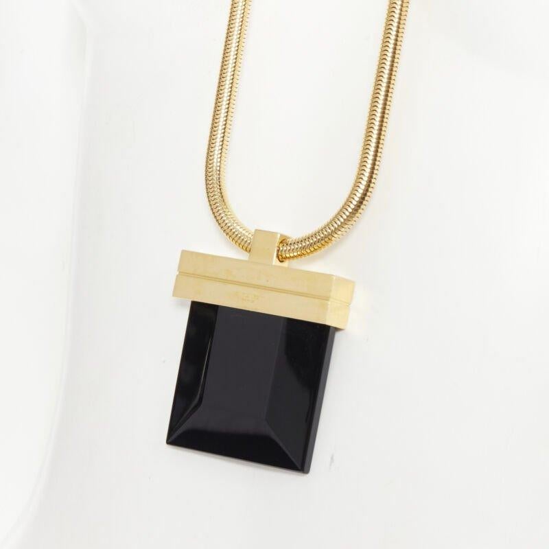 SAINT LAURENT Hedi Slimane 2013 Opium runway black Onyx stone gold necklace
Reference: TGAS/B01761
Brand: Saint Laurent
Designer: Hedi Slimane
Model: Opium Onyx necklace
Collection: 2013 - Runway
Material: Brass
Color: Gold, Black
Pattern: