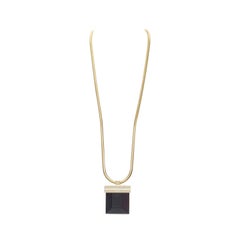SAINT LAURENT Hedi Slimane 2013 Opium runway black Onyx stone gold necklace