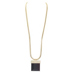 SAINT LAURENT Hedi Slimane 2013 Opium Laufsteg schwarz Onyx Stein Gold Halskette