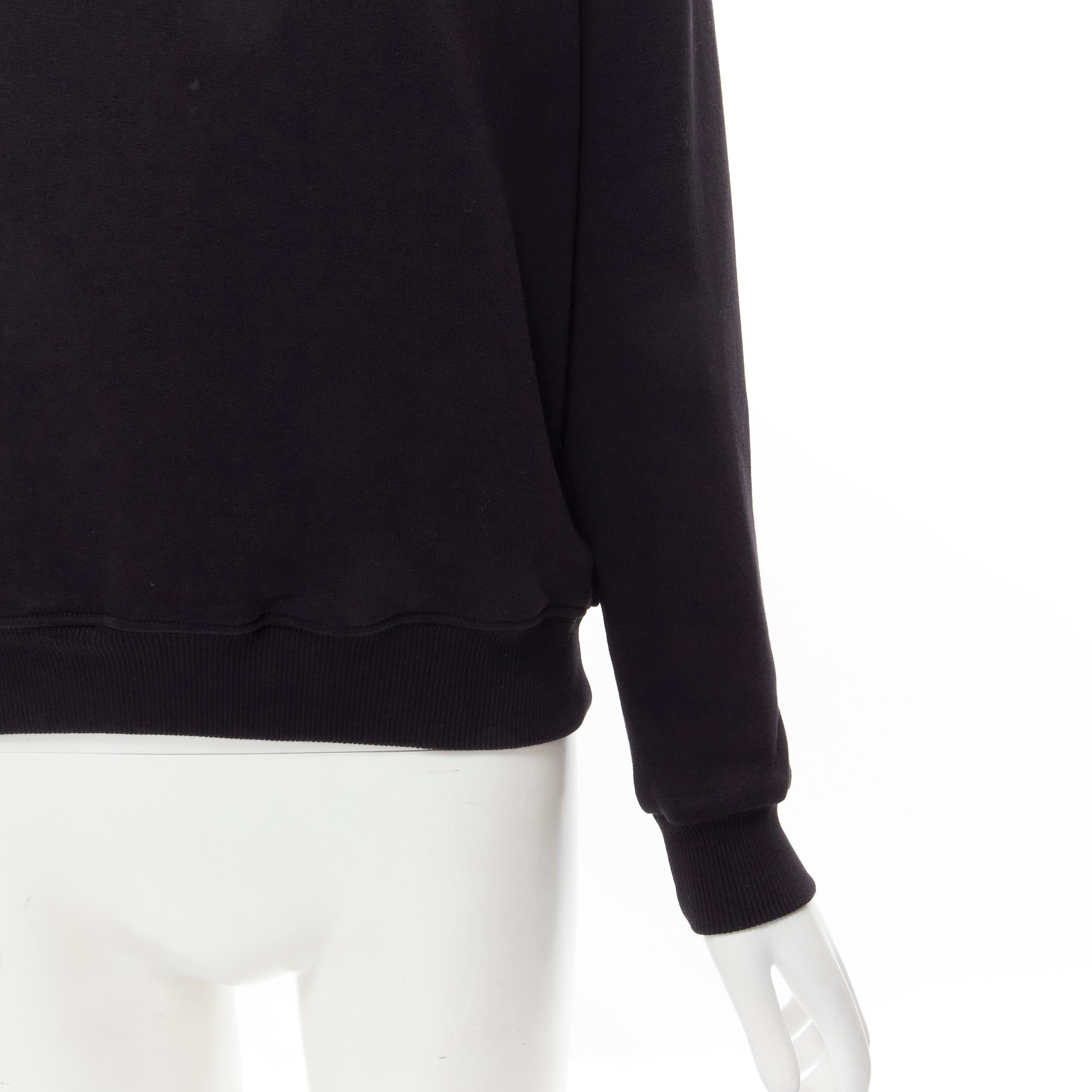 SAINT LAURENT Hedi Slimane 2014 black leather foldover collar pullover sweater S For Sale 3
