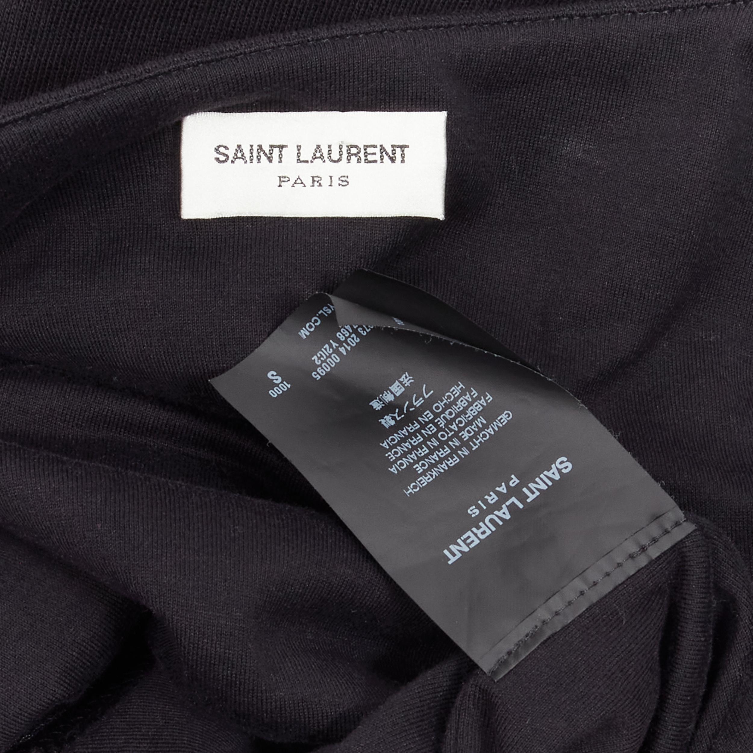 SAINT LAURENT Hedi Slimane 2014 black leather foldover collar pullover sweater S For Sale 4