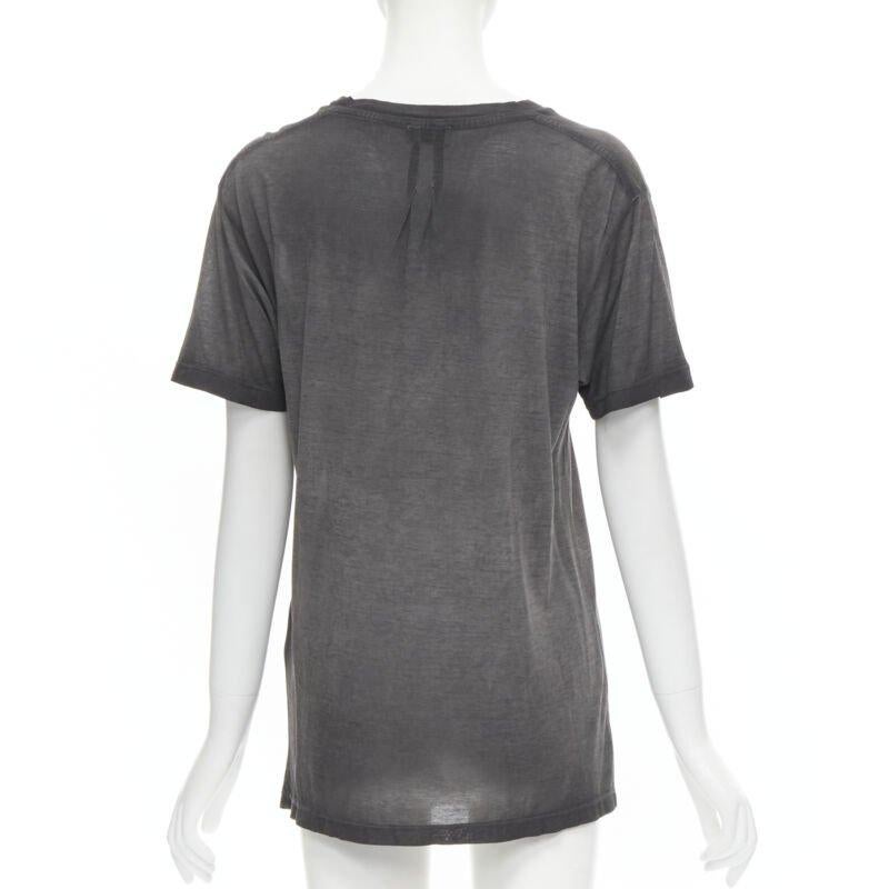 SAINT LAURENT Hedi Slimane 2015 grey washed chest pocket oversized tshirt XS 1