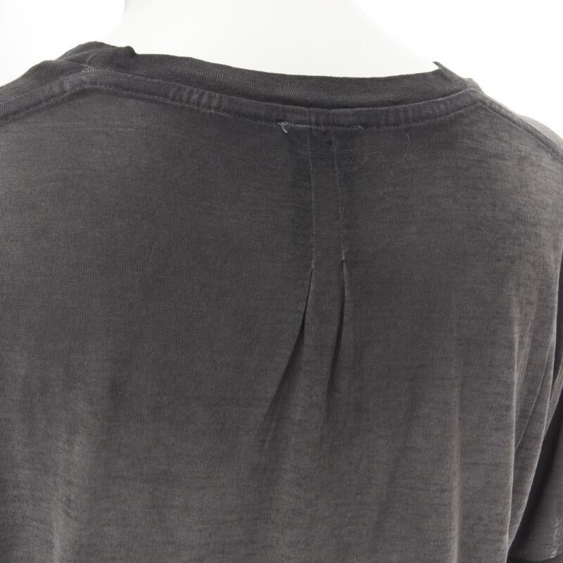 SAINT LAURENT Hedi Slimane 2015 grey washed chest pocket oversized tshirt XS 3