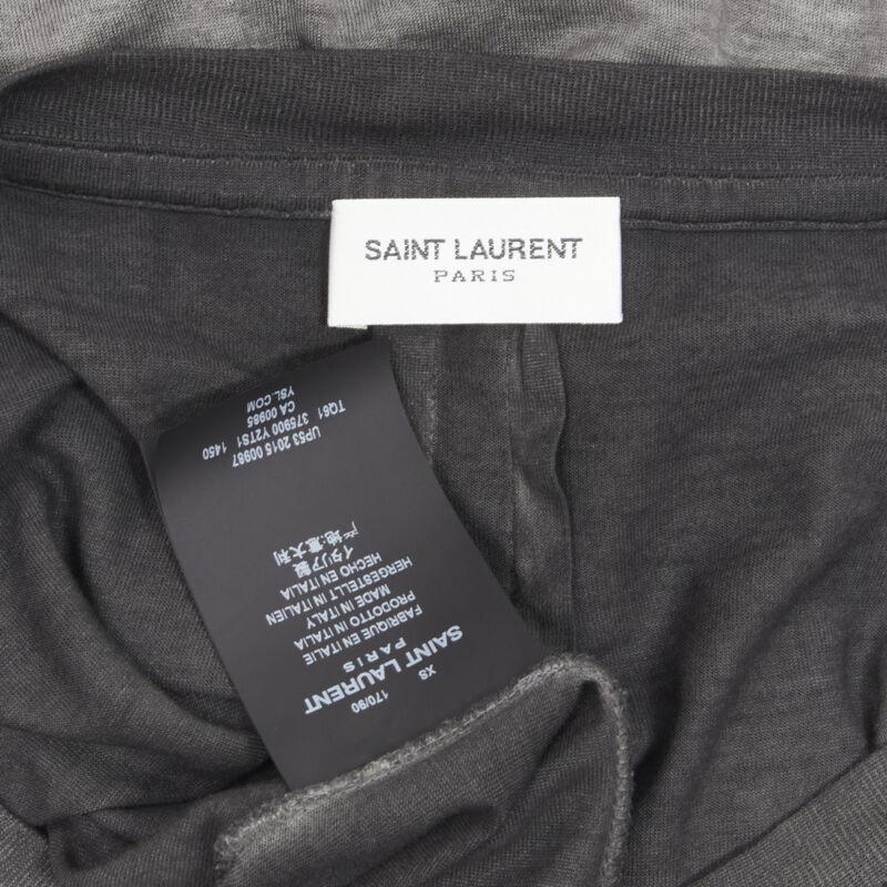 SAINT LAURENT Hedi Slimane 2015 grey washed chest pocket oversized tshirt XS 4