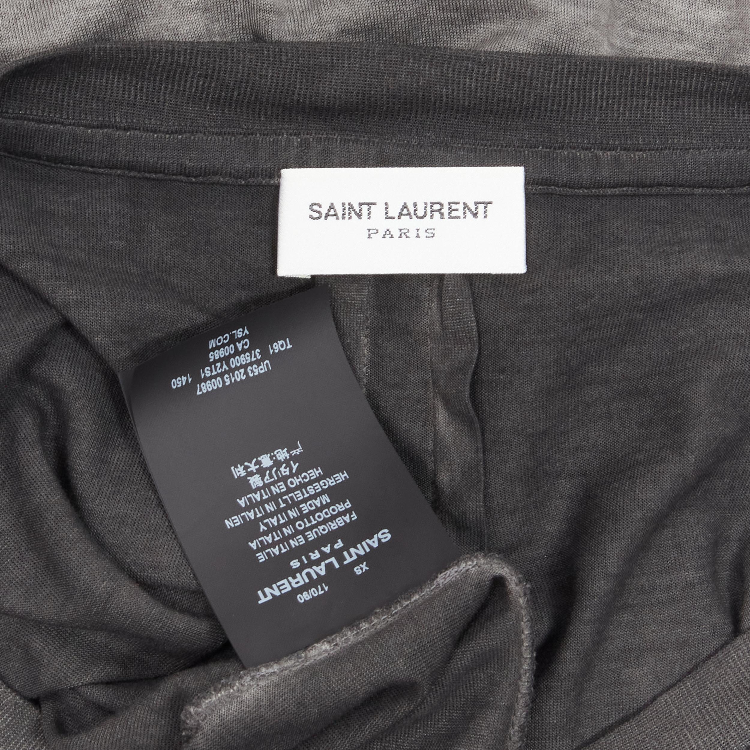 SAINT LAURENT Hedi Slimane 2015 grey washed chest pocket relaxed oversized  For Sale 2