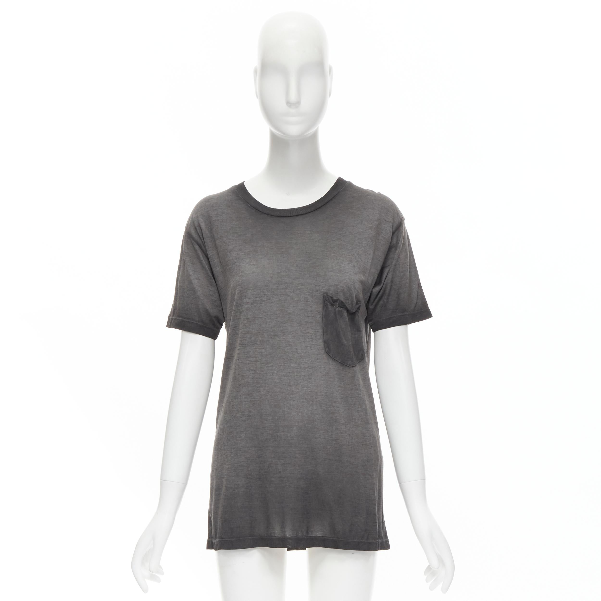 SAINT LAURENT Hedi Slimane 2015 grey washed chest pocket relaxed oversized  For Sale 3