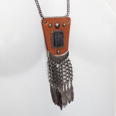 SAINT LAURENT Hedi Slimane 2015 Runway Psych Rock Bohemian Stone necklace