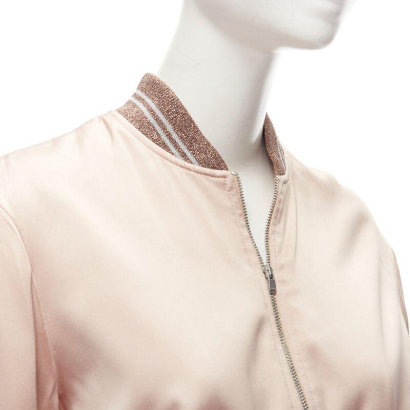SAINT LAURENT HEDI SLIMANE 2016 love sequins pink satin bomber FR36 S 4