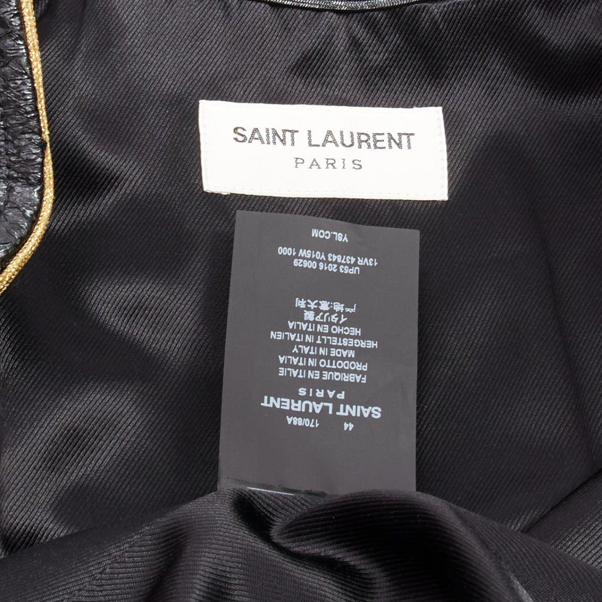 SAINT LAURENT Hedi Slimane 2016 Officer Teddy military trim velour bomber FR44 7