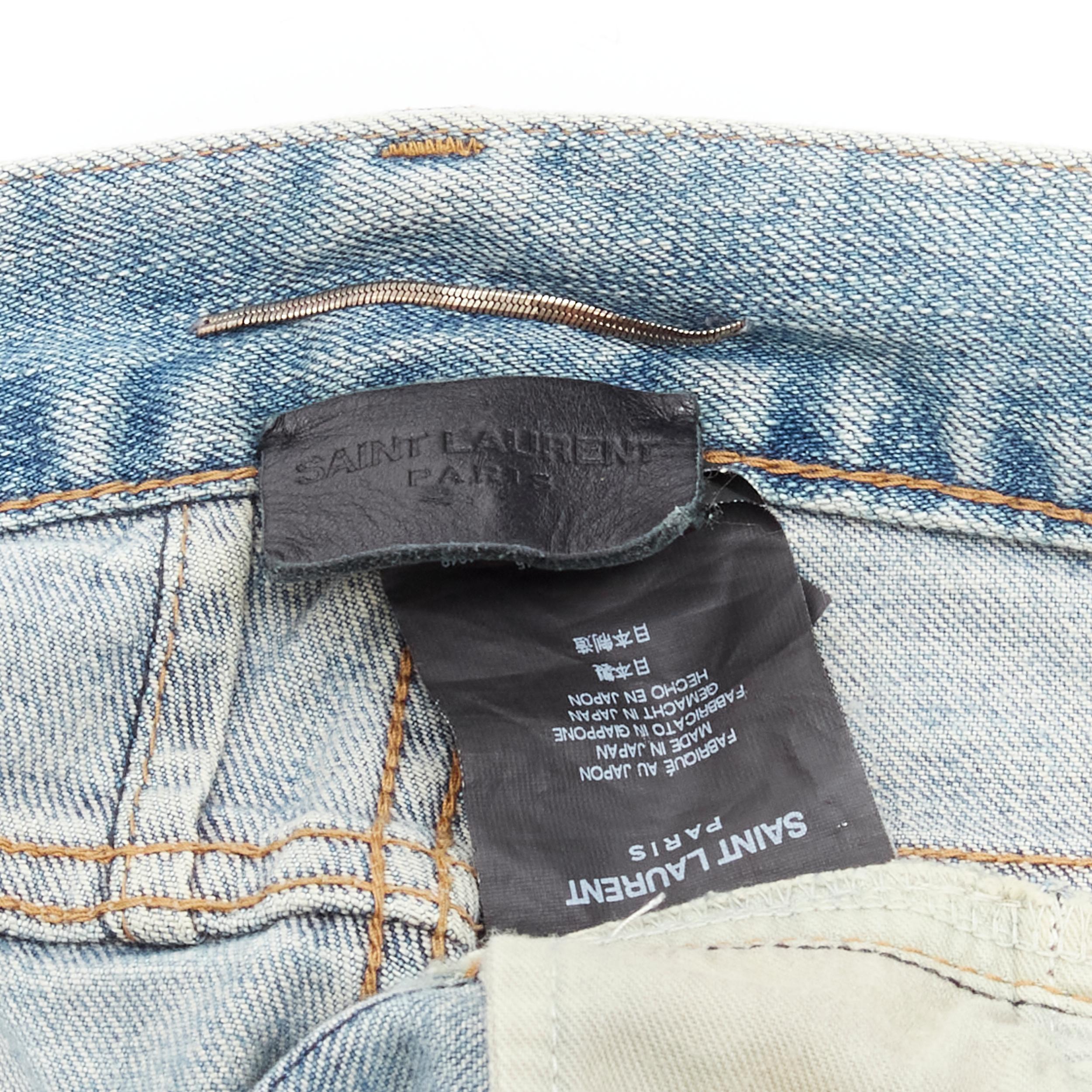 SAINT LAURENT Hedi Slimane Crash D02 M/SK-LW destroyed distressed blue jeans 30
