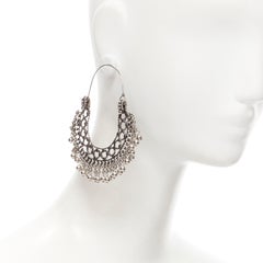 SAINT LAURENT Hedi Slimane Marrakech Folk ball charm ethnic metal hoop earrings