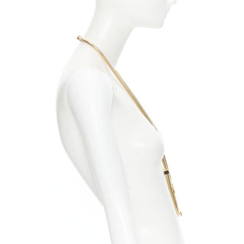 SAINT LAURENT Hedi Slimane Collana con pendente geometrico in pietra bianca Opium in vendita 1