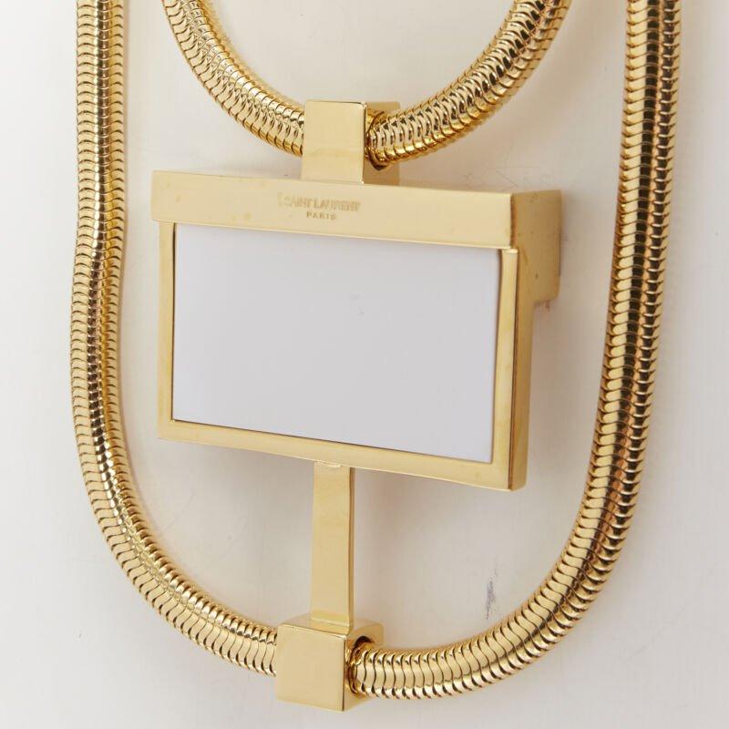 SAINT LAURENT Hedi Slimane Collana con pendente geometrico in pietra bianca Opium in vendita 4