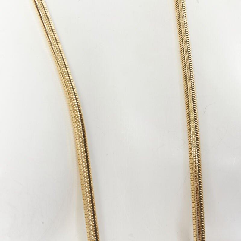 SAINT LAURENT Hedi Slimane Runway Opium Deco gold double tassel necklace For Sale 4