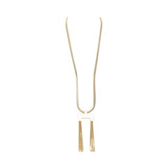 SAINT LAURENT Hedi Slimane Runway Opium Deco gold double tassel necklace