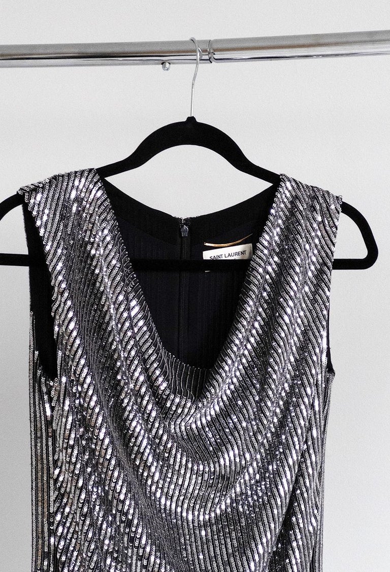 saint laurent glitter mini dress Saint Laurent X John Baldessari by Hedi Slimane Sequin Mini Dress Look main image 1