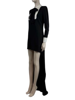 Saint Laurent Hedi Slimane, printemps 2013, look n° 13 : robe de soirée à traîne