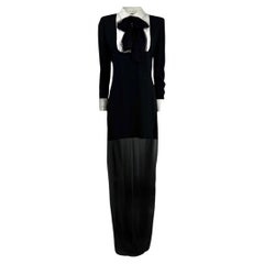 Saint Laurent Hedi Slimane, printemps 2013, look n° 13 : robe de soirée à traîne
