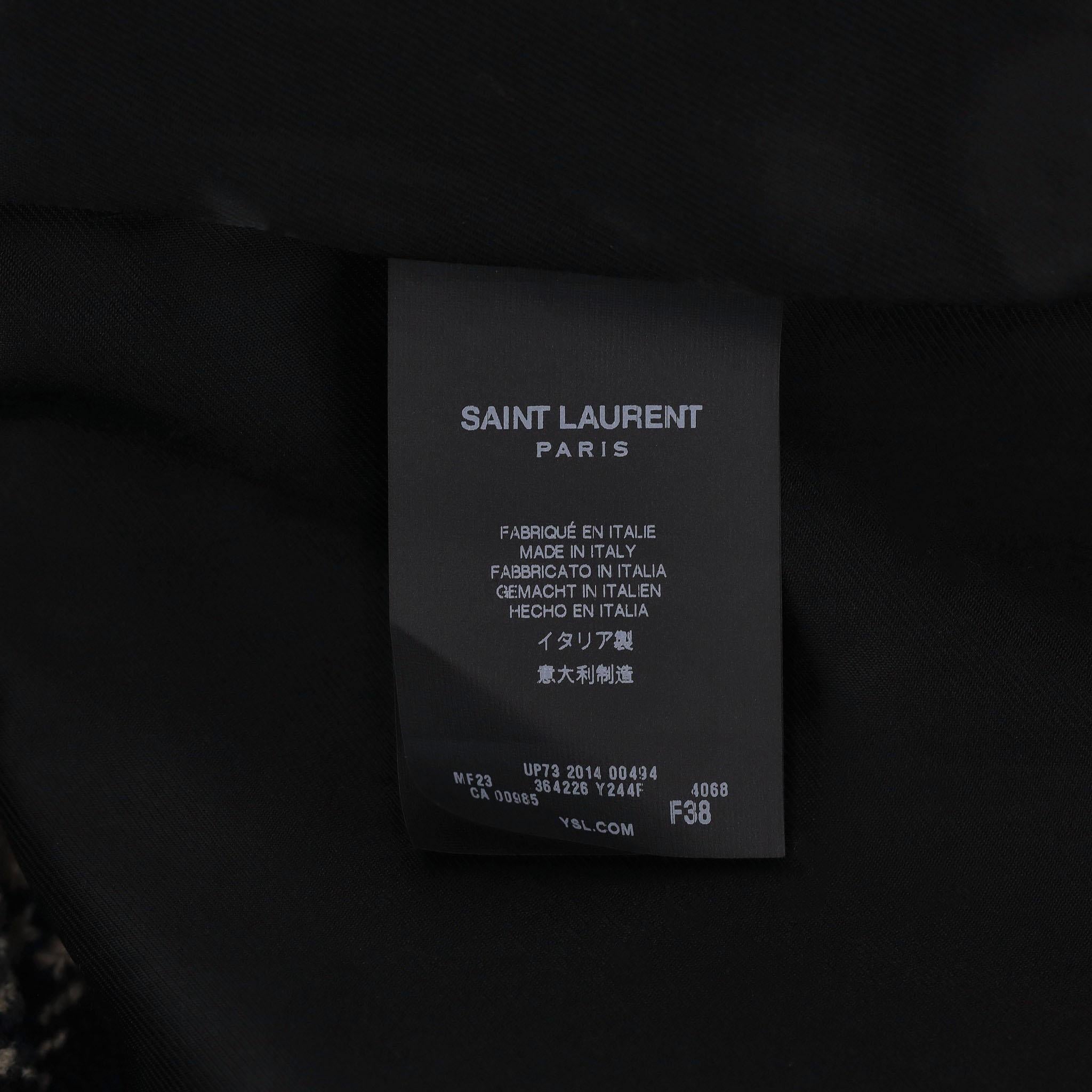Saint Laurent Hooded Plaid Check Wool Cape 4