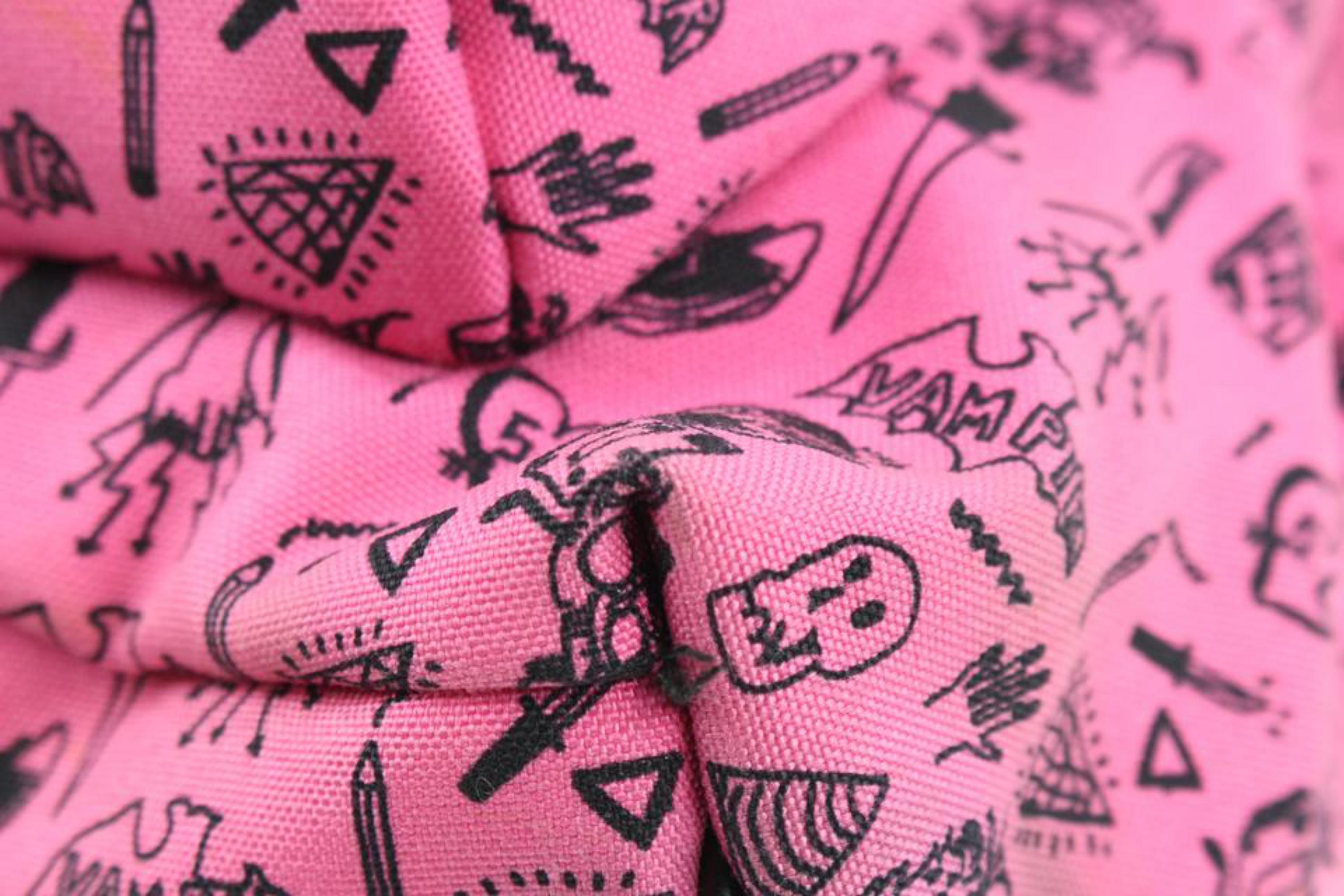 Women's or Men's Saint Laurent Hot Pink Doodle Print City Backpack 54ys23s For Sale