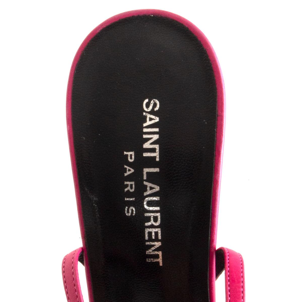 Pink SAINT LAURENT hot pink leather DEBBIE Platform Sandals Shoes 37 For Sale