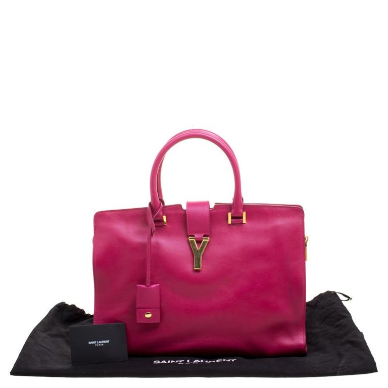 Yves Saint Laurent Red Leather Medium Cabas Chyc Tote at 1stDibs