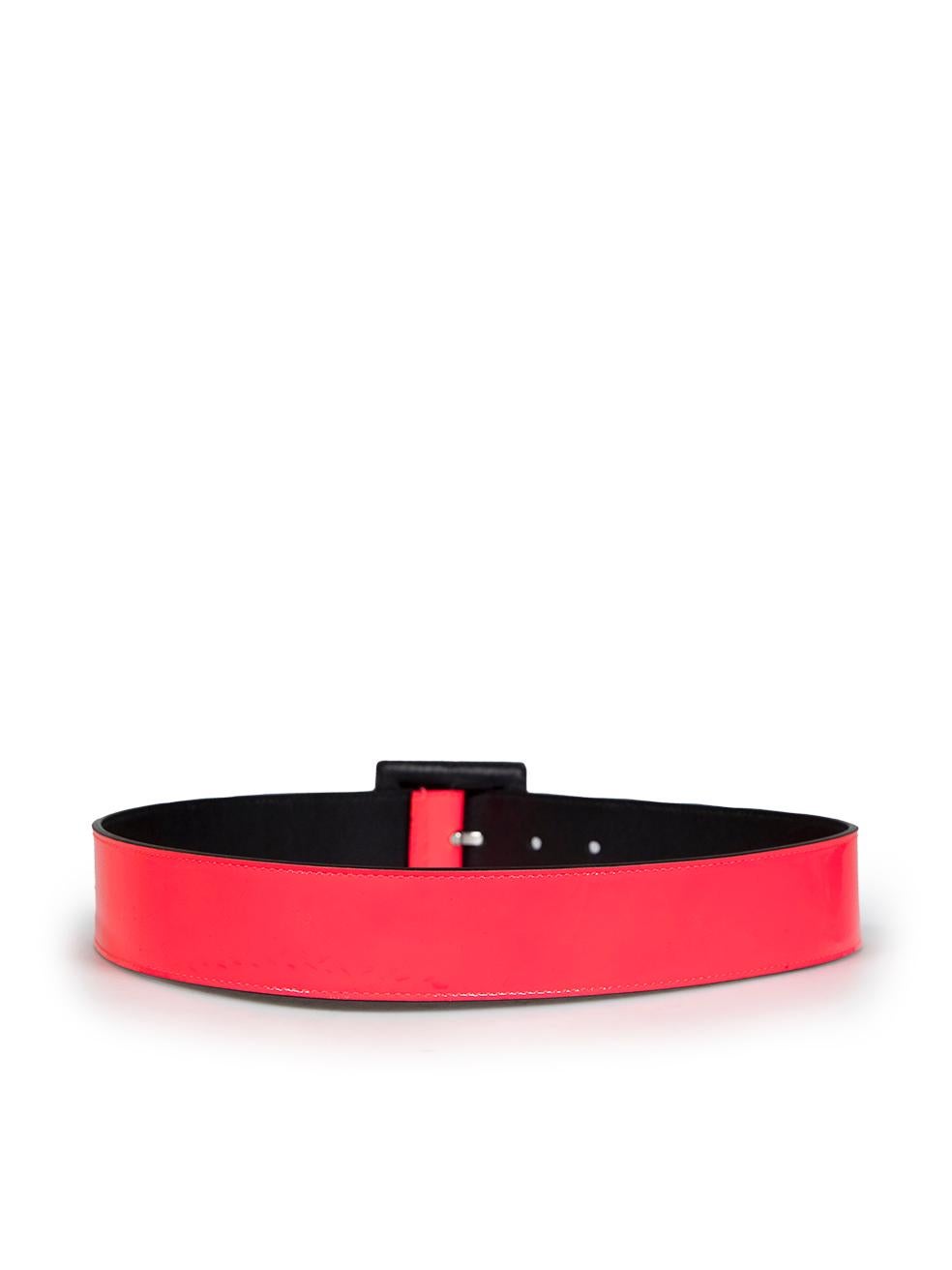 Saint Laurent Hot Pink Patent Belt In Good Condition For Sale In London, GB