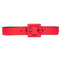 Cintura in vernice rosa caldo di Saint Laurent