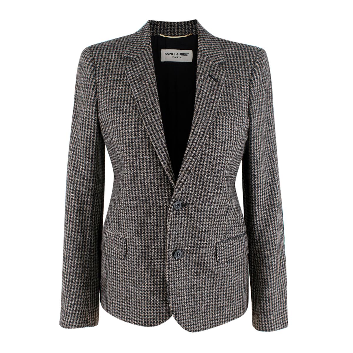 Saint Laurent Houndstooth Wool Blazer - US Size 4