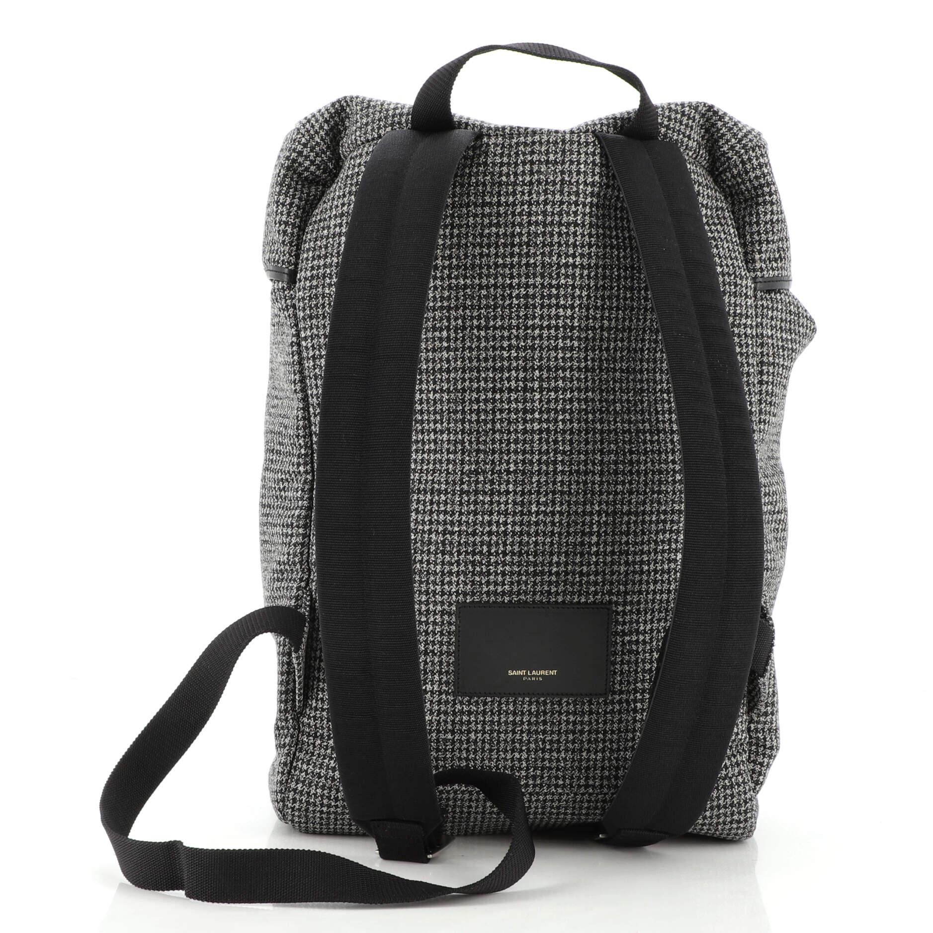Black Saint Laurent Hunting Backpack Tweed