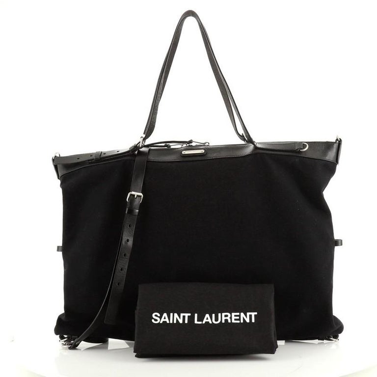 Saint Laurent Blue Leather East West Shopping Tote at 1stDibs