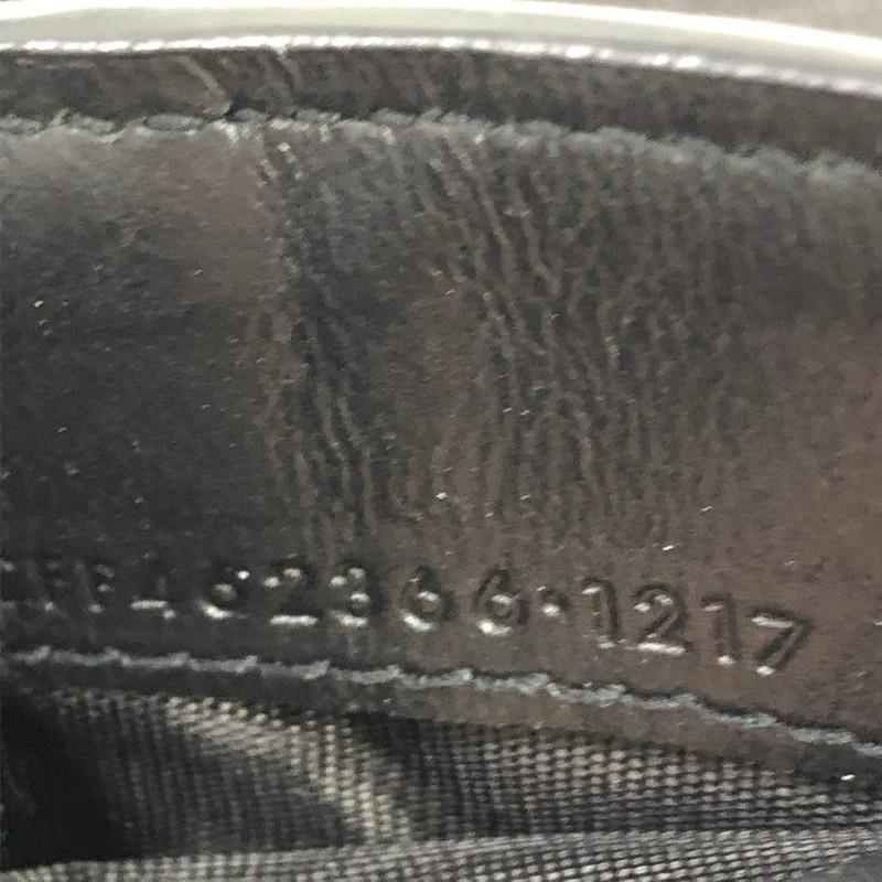Black Saint Laurent ID Trifold Wallet Crocodile Embossed Leather Compact