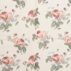 SAINT LAURENT ivory wool ROSE PRINT Shawl Scarf