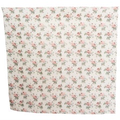 Sciarpa scialle SAINT LAURENT in lana avorio con stampa ROSE