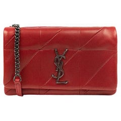 SAINT LAURENT Jamie Shoulder bag in Red Leather