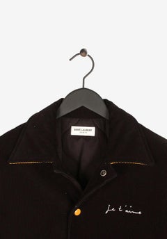 Saint Laurent Je T’Aime Bomber Corduroy Men Teddy Jacket in Size 50IT (M)