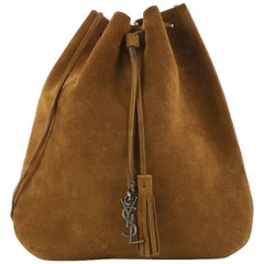 Saint Laurent Jen Flat Handbag Suede Medium