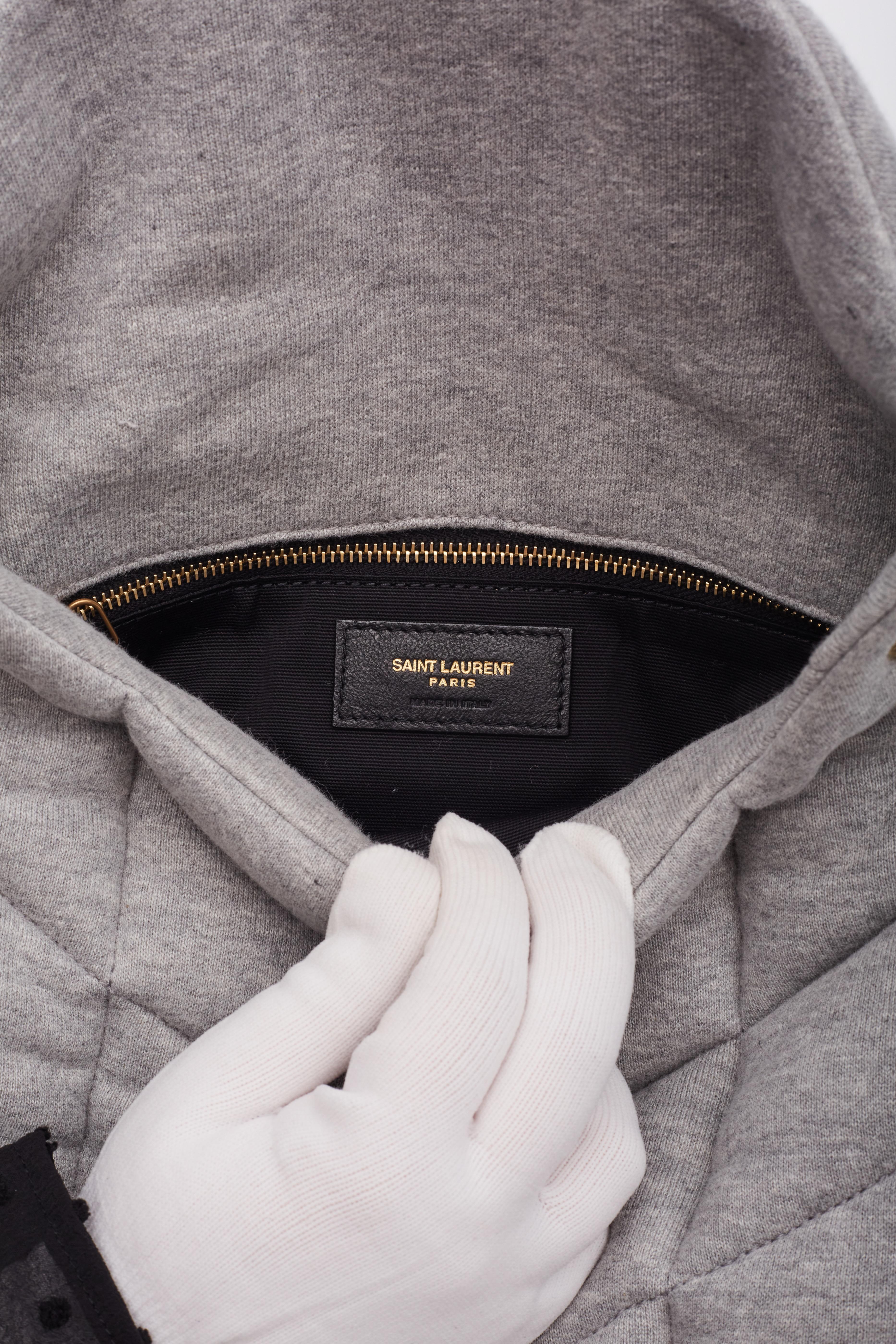 Saint Laurent Jersey Quilted Loulou Puffer Bag Grey Cloud Small 6