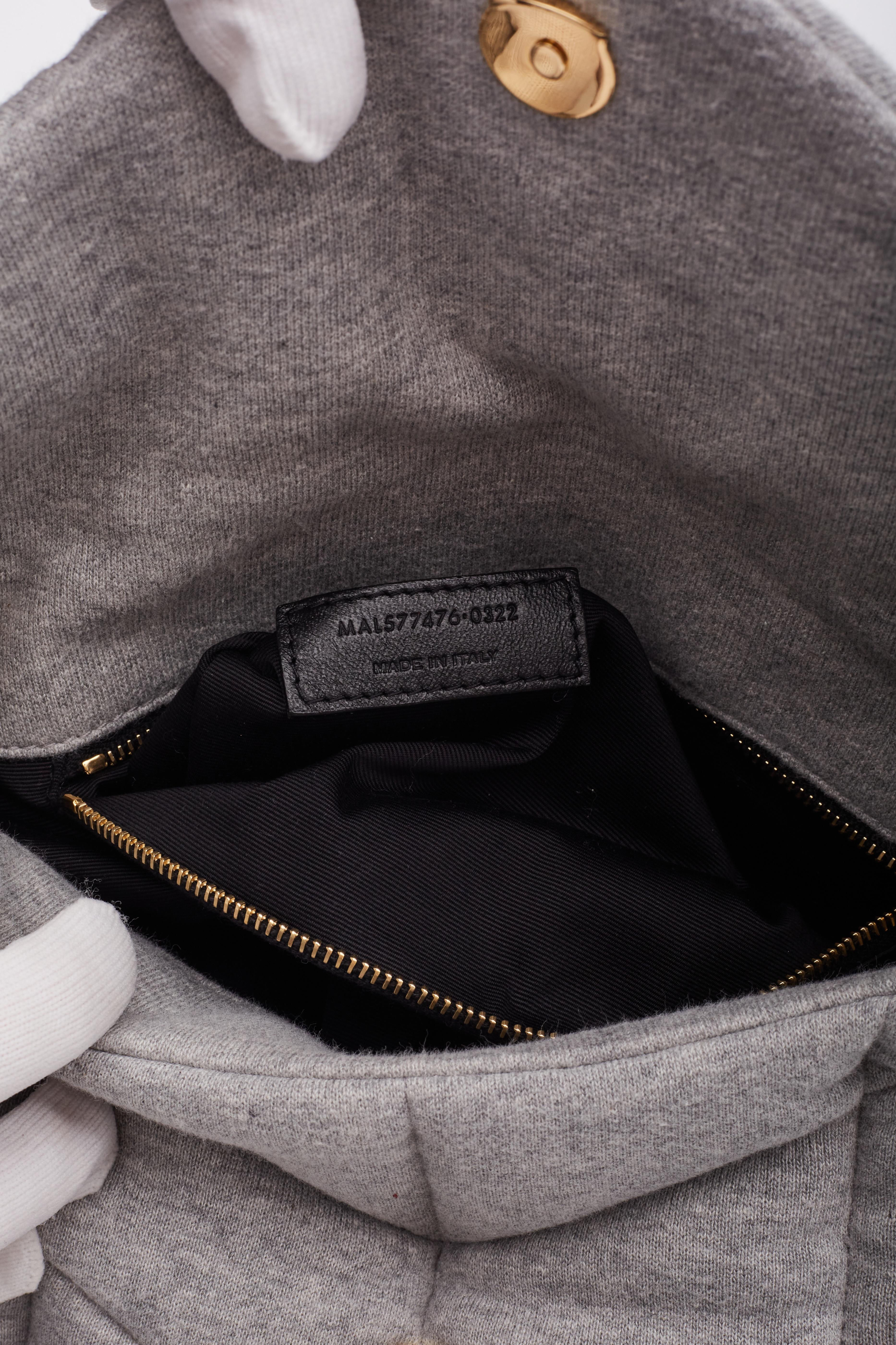 Saint Laurent Jersey Quilted Loulou Puffer Bag Grey Cloud Small 7