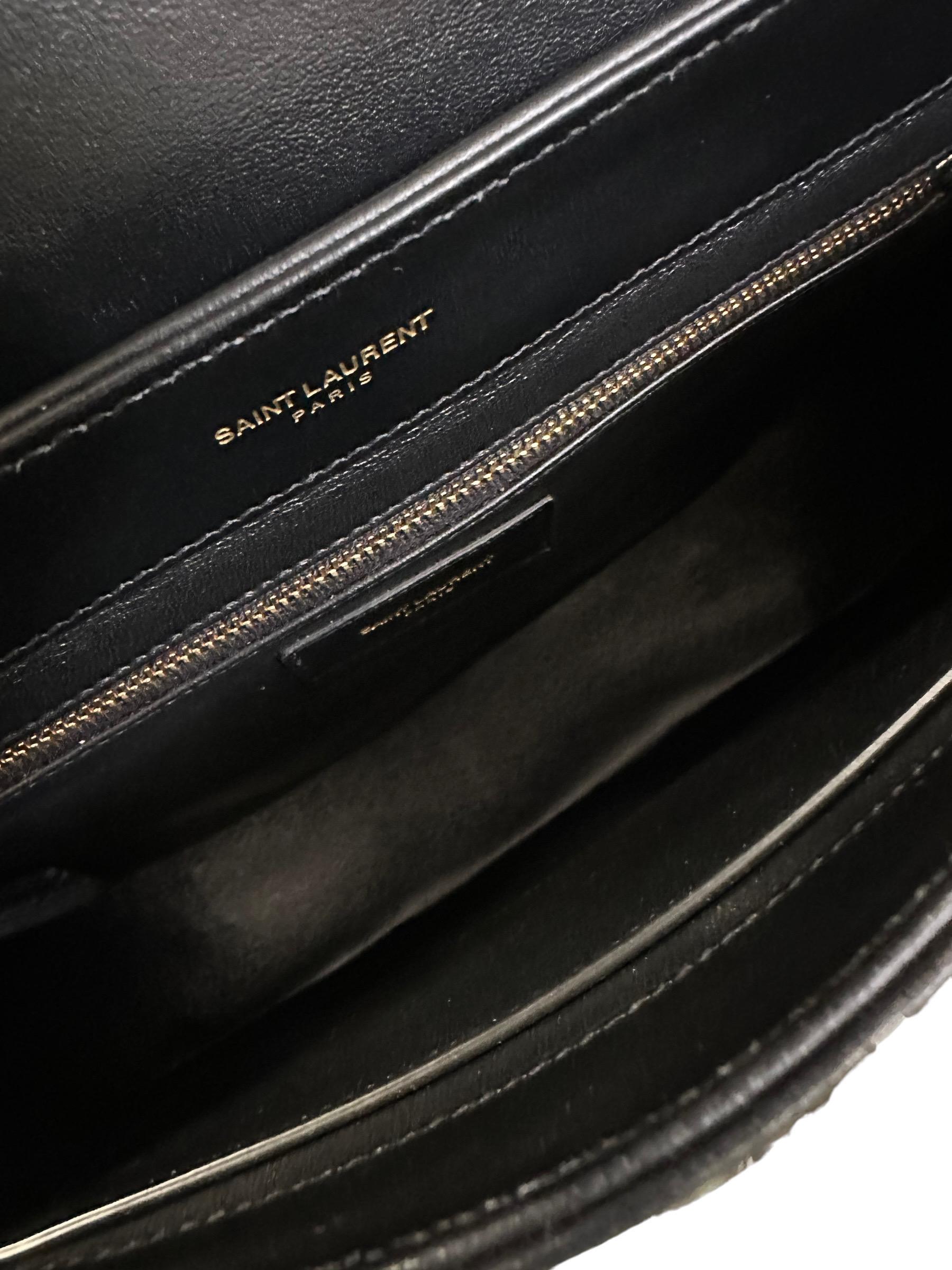 Saint Laurent Joan Black Leather Shoulder Bag 10