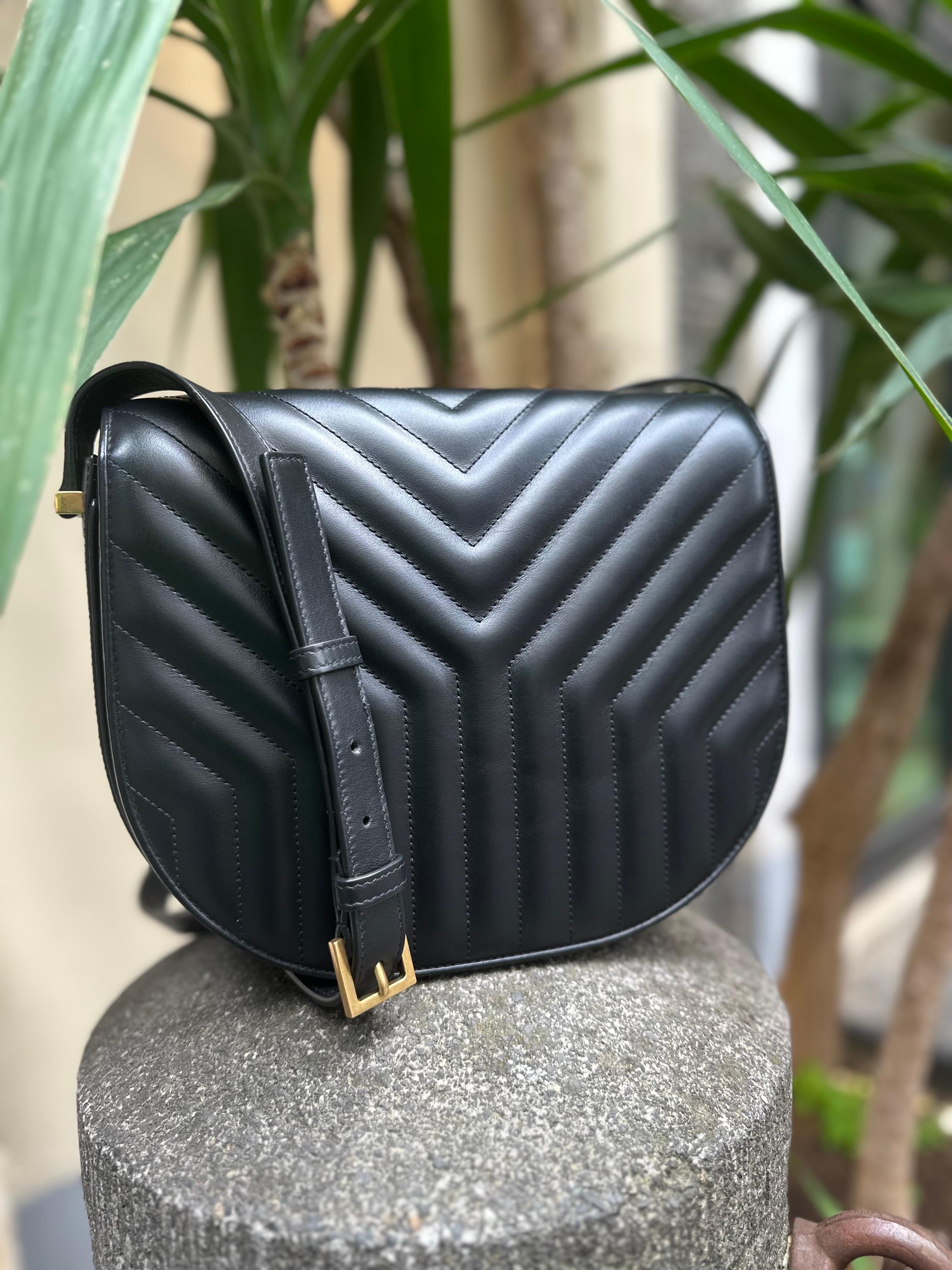 Saint Laurent Joan Black Leather Shoulder Bag 11